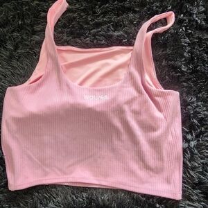 WOLVES Pink Ribbed Crop Tank